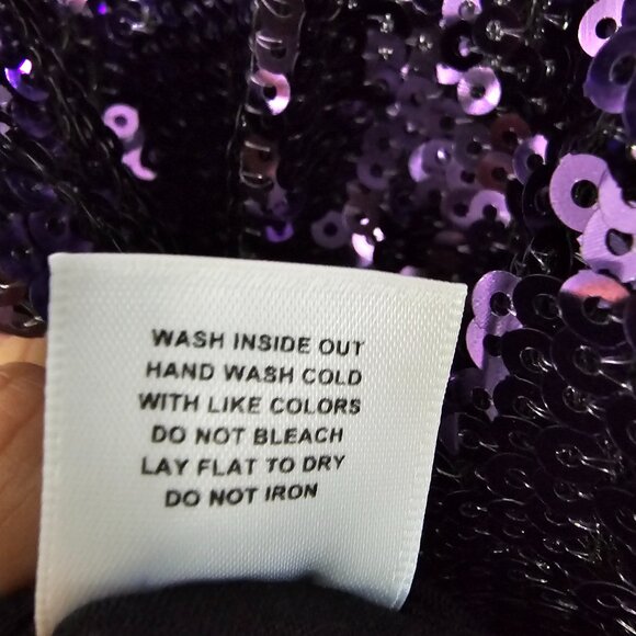 Material Girl Y2K Tank Purple Sequin Club Glam Bling Party Layering M - Picture 9 of 10